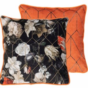 Cojín Velvet Flores Trama