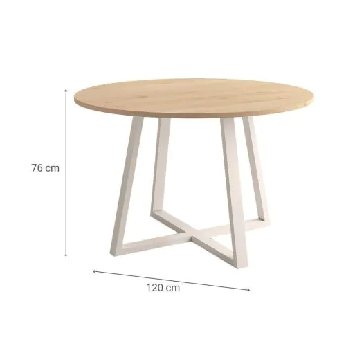 Mesa Comedor Lugano Roble/Marfil 120cm - Imagen 2