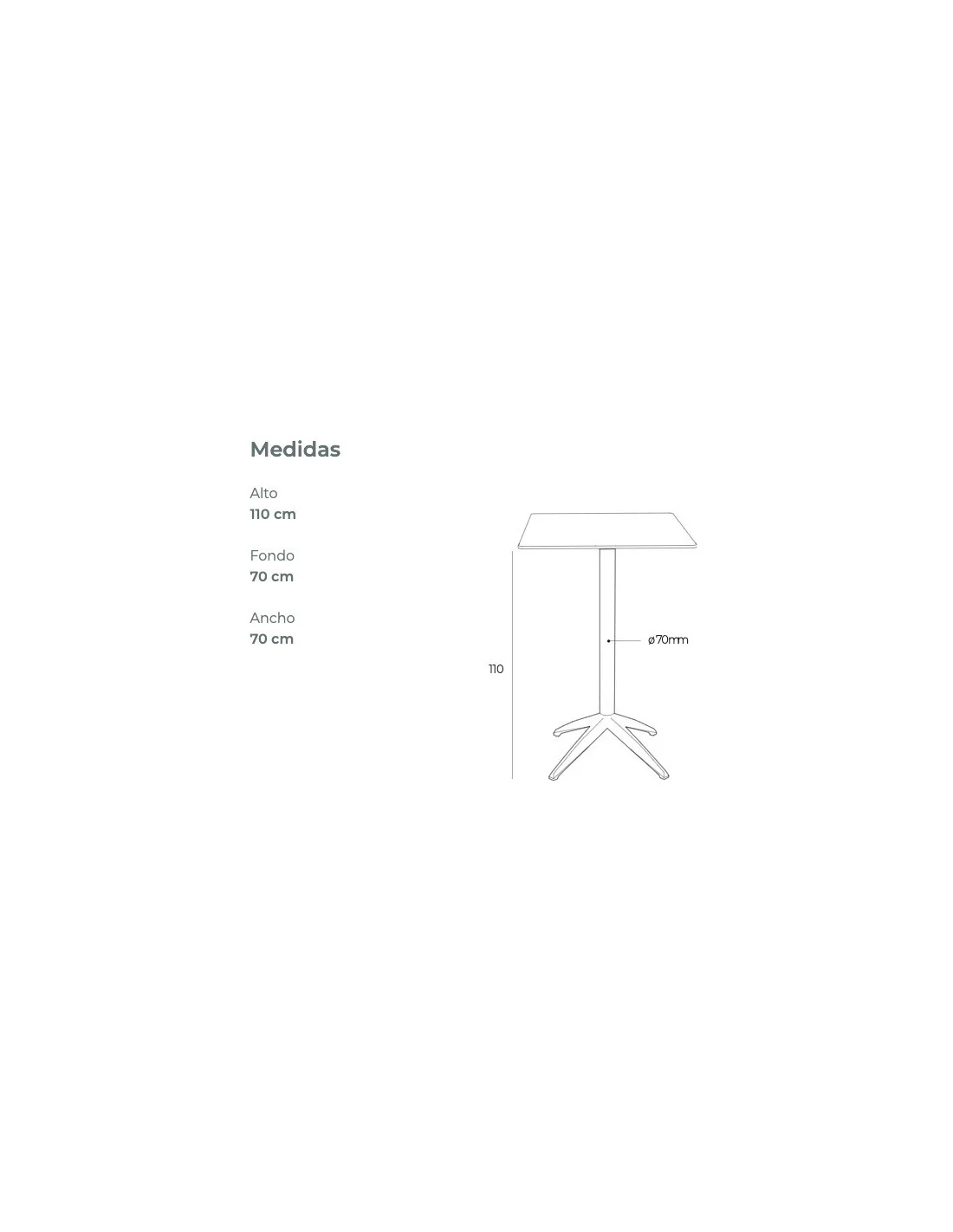 Mesa Alta Exterior Quatro NUEVA COLECCIÓN - Imagen 3