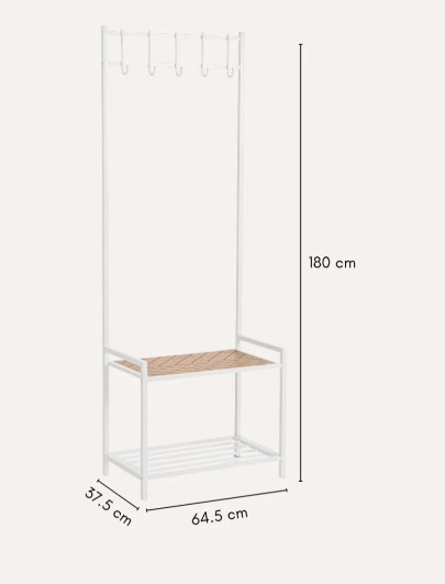 Perchero 2 Niveles Haldor Blanco - Imagen 4