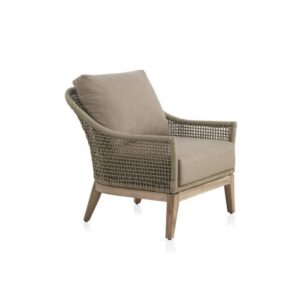 Sillón de Madera de Acacia y Trenzado en Cuerda Capuchino