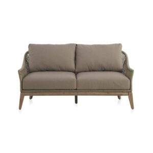 Sofá de Madera de Acacia y Trenzado en Cuerda Capuchino