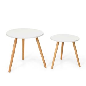 Set de 2 Mesas Auxiliares Bali Blancas