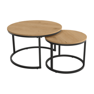 Juego de 2 Mesas Centro Modelo Hurón Roble