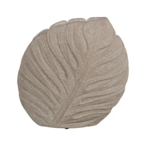 Jarrón Cerámica Hojas Gris