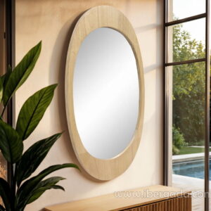 Espejo Forma Ovalada Madera Roble