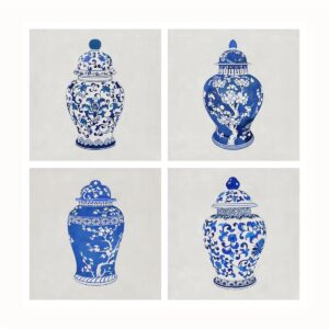 Set 4 Cuadros Jarrones