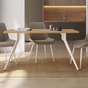 Mesa Comedor Iseo Roble Patas Marfil