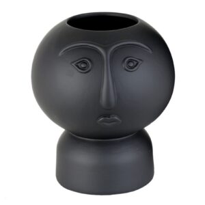 Florero Cara Cerámica Negro