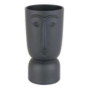 Florero Cara Negro Mate