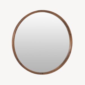 Espejo Circular Madera Nogal 70cm