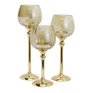 Set 3 Copas Vidrio Ahumado