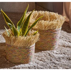 Set 2 Maceteros Fibra Natural Arcoiris