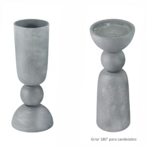 Jarrón/Portavelas Gris Lavado
