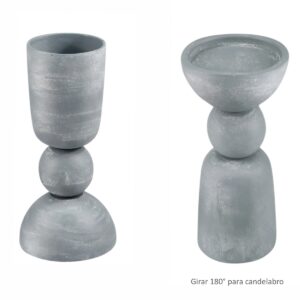 Jarrón/Portavelas Gris Lavado
