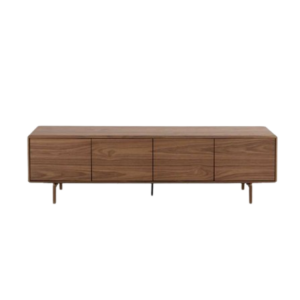 Mueble Tv 4 Puertas Chapado Nogal