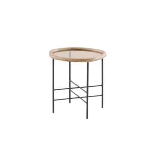 Mesa Centro Metal y Cristal