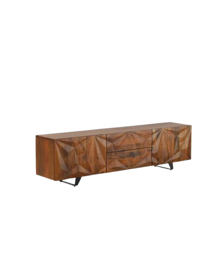 Mueble Tv 2 Puertas y 2 Cajones Madera Maciza