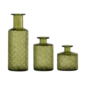 Set de 3 Floreros Color Verde