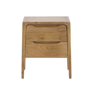 Mesita de Noche 2 Cajones Madera Maciza