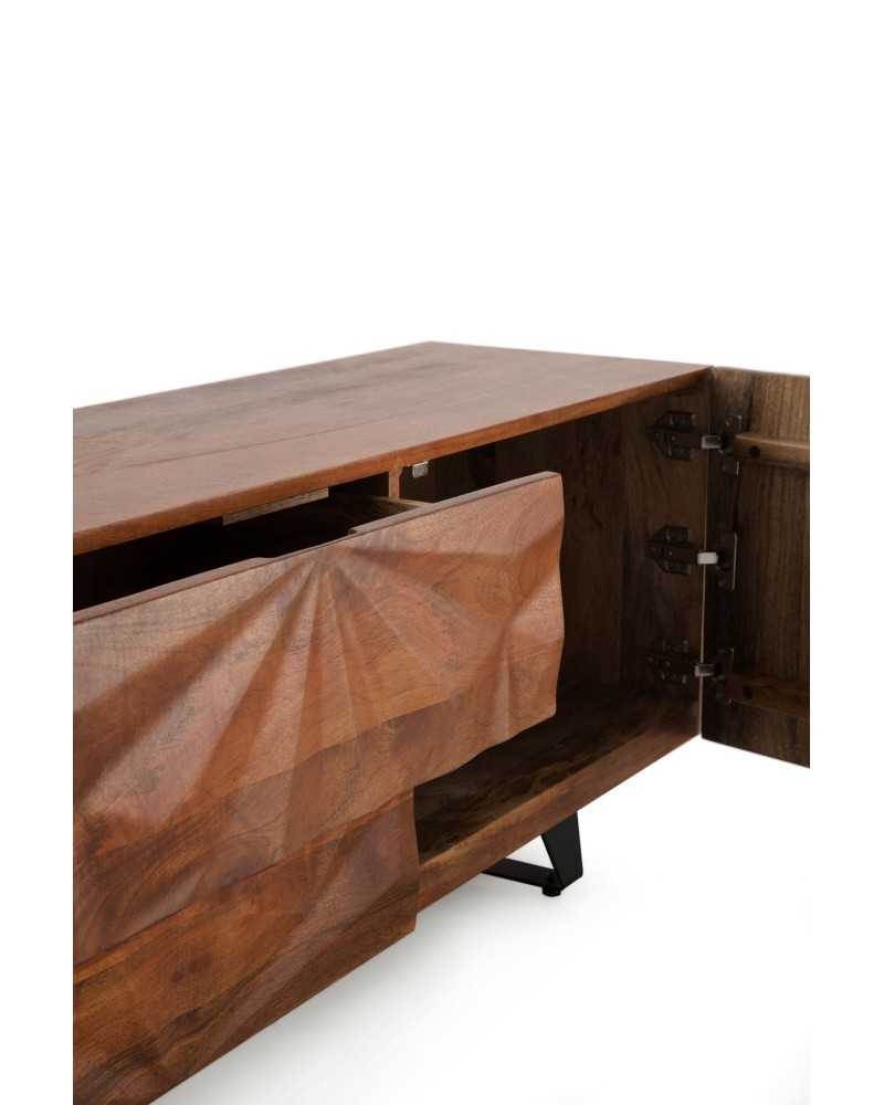 Mueble Tv 2 Puertas y 2 Cajones Madera Maciza - Imagen 2