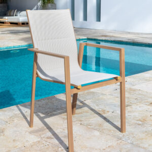 Sillón Male Aluminio Imitación Madera