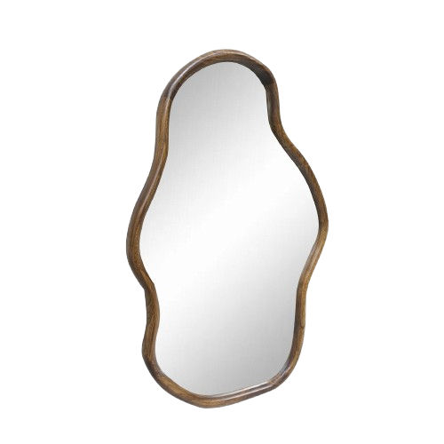 Espejo Irregular Madera Nogal