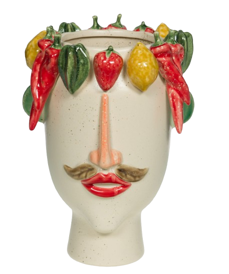 Jarrón Rostro Decorativo
