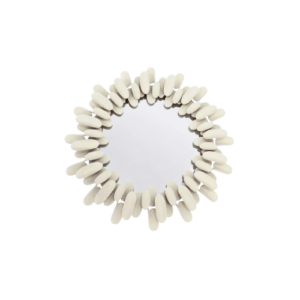 Espejo Redondo Ovalos Metal Beige Ø100