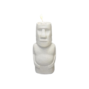 Lámpara De Alcohol Estatua Moai Blanca 60cm