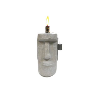 Lámpara De Alcohol Cabeza Moai Tapa Gris 30cm