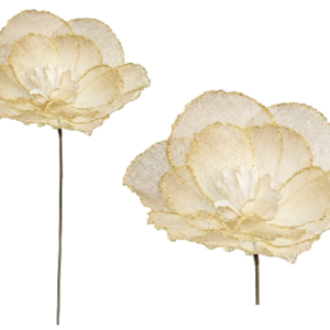 Flor Deco Foam Textura Red Color Crema/ Ribete Oro