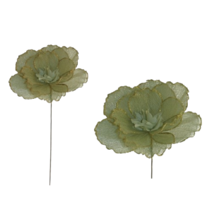 Flor Foam Textura Red Verde/ Ribete Oro Ø55cm