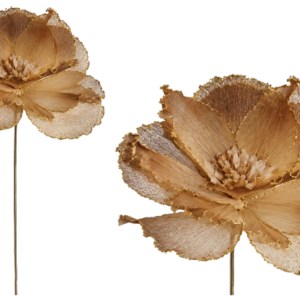 Flor Foam Textura Red Marrón/ Ribete Oro Ø55 cm