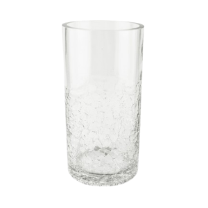 Jarrón Vidrio Tubo Efecto Craquele 20cm