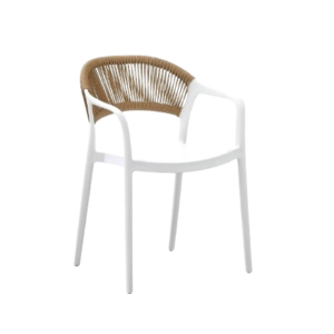 Sillón Ibiza Polipropileno Blanco Cuerda Natural
