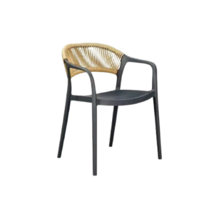 Sillón Ibiza Polipropileno Gris Oscuro Cuerda Natural