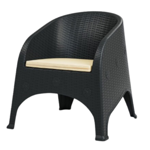 Sillón Polipropileno Marrón Chocolate Cojín Beige