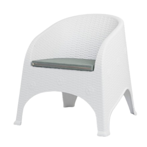 Sillón Surf Polipropileno Blanco Cojín Gris