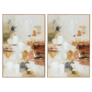Set 2 Cuadros Óleo Marco Madera 60x90x3.5cm