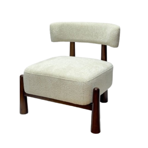 Butaca Regina Beige Jaspeado Pata Nogal